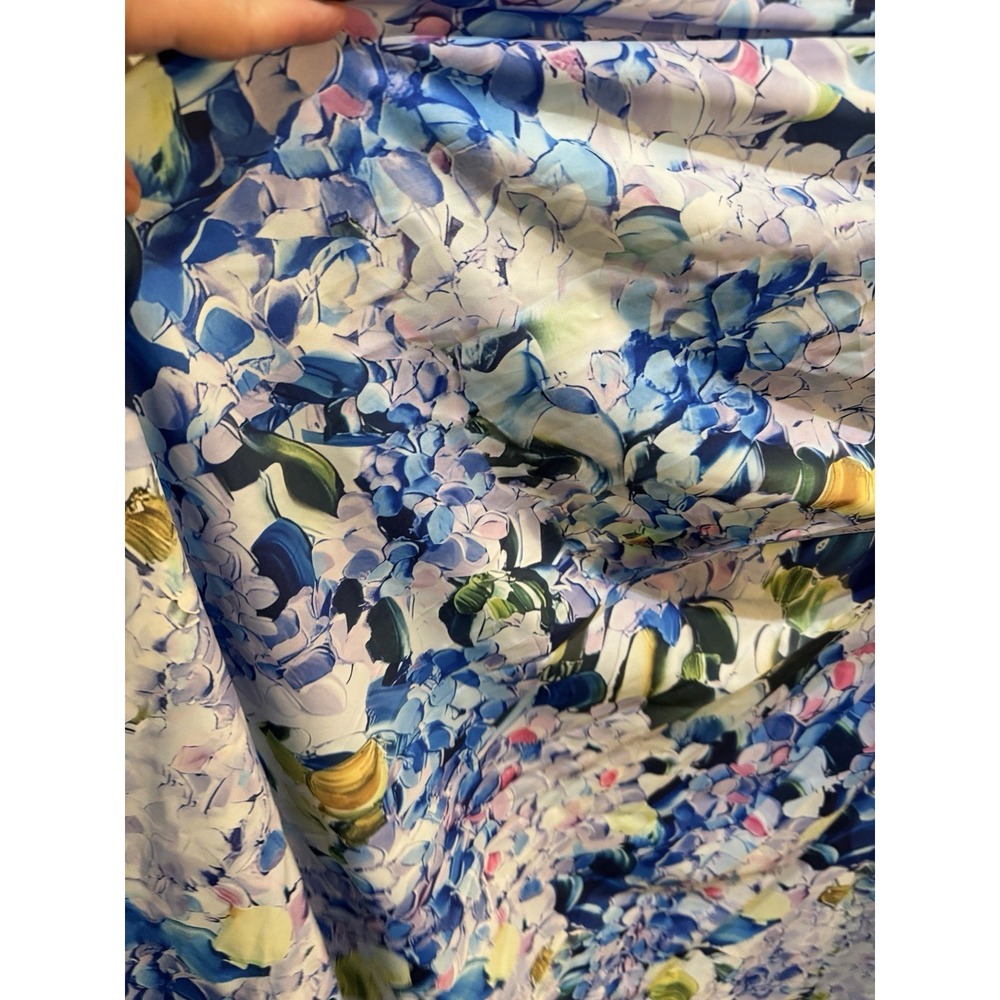 Floral Blue Maxi Dress with Tie Straps - Picture 10 of 15